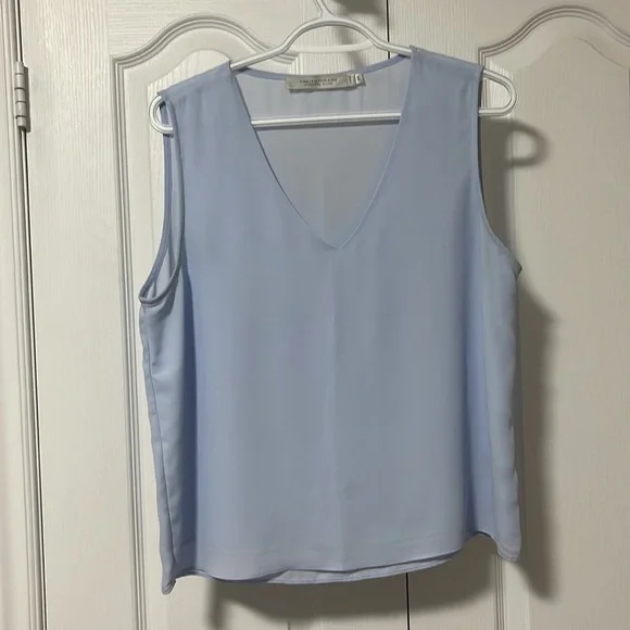 CONTEMPORAINE Minimalist V-neck tank top, sz med - Picture 2 of 8